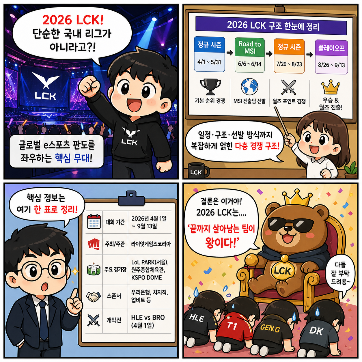2026 LCK, 단순 리그 아니다…‘MSI·월즈 직행권’ 걸린 진짜 4컷만화