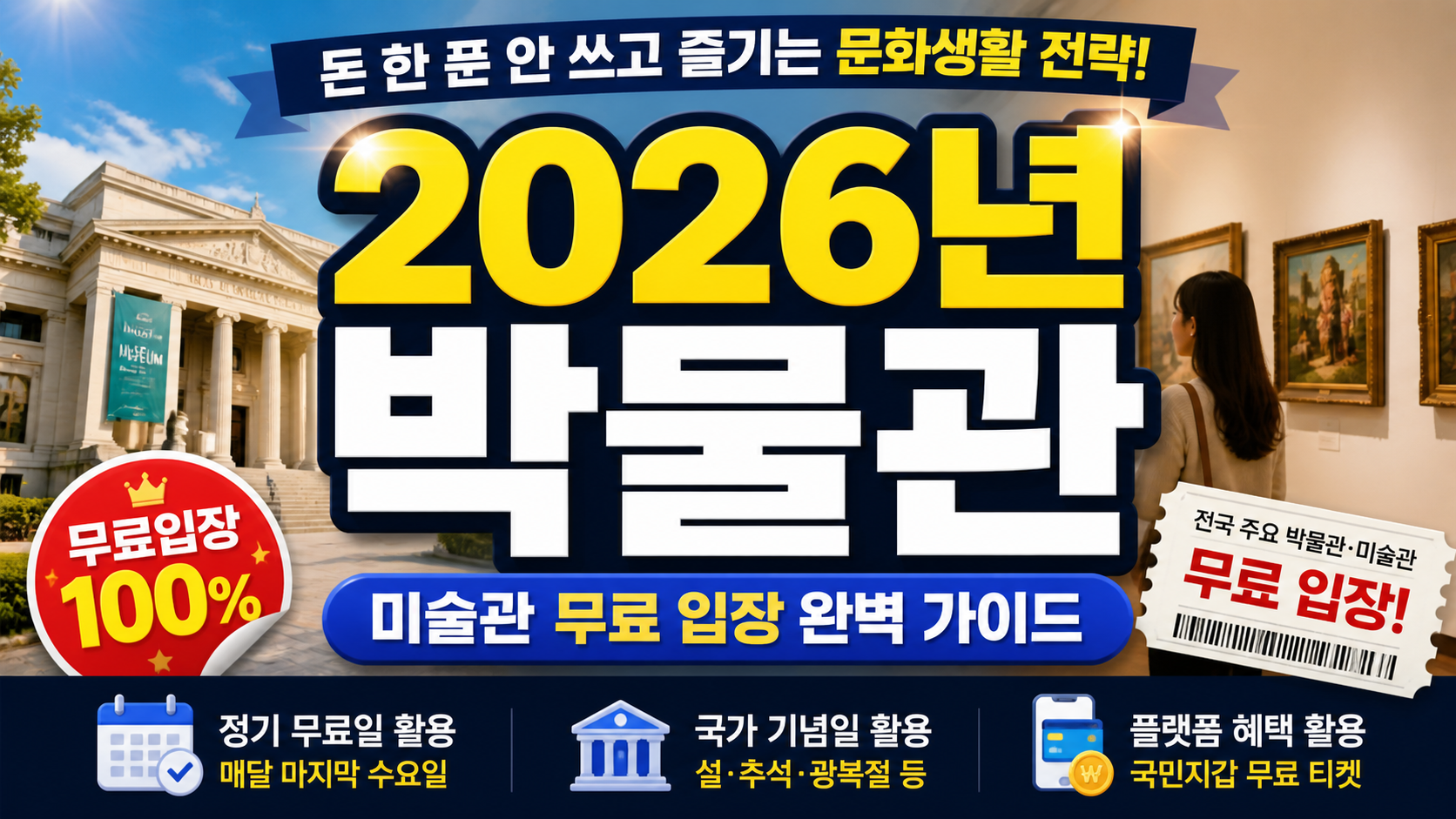 2026년 박물관·미술관 무료 입장 완벽 가이드, 돈 한 푼 안 쓰고