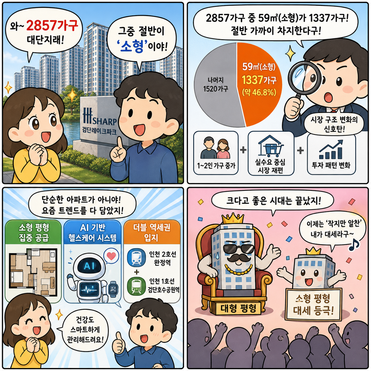 2857가구 중 절반이 ‘소형’…더샵 검단레이크파크가 던진 부동산 4컷만화
