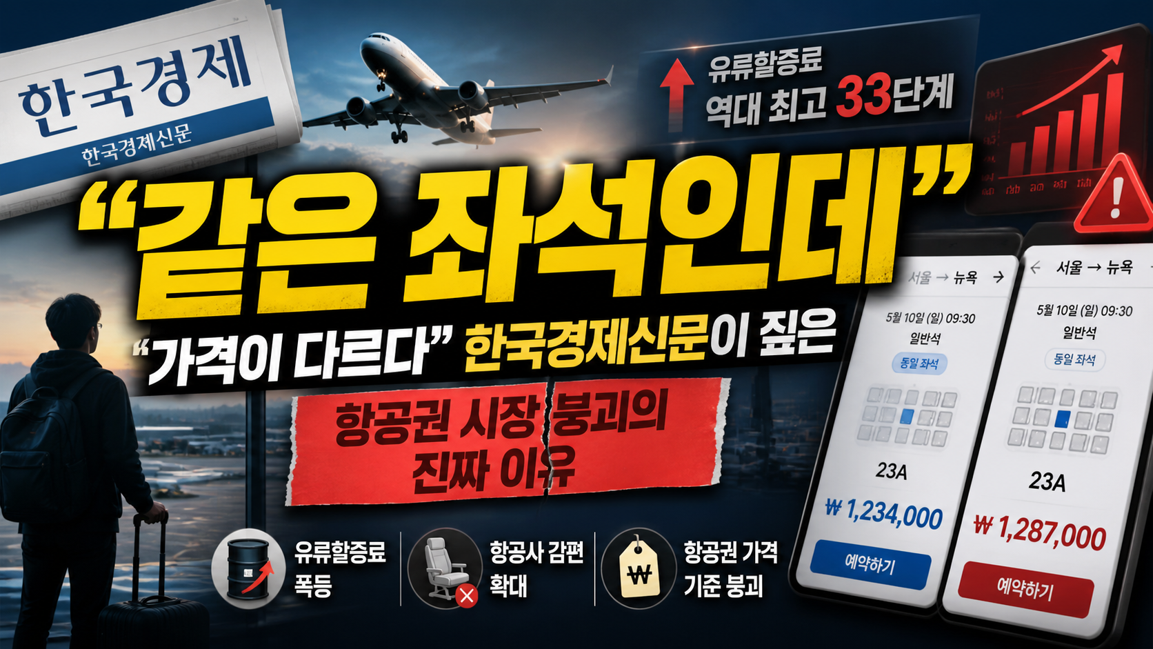 “같은 좌석인데 가격이 다르다”…한국경제신문이 짚은 항공권 시장 붕괴의