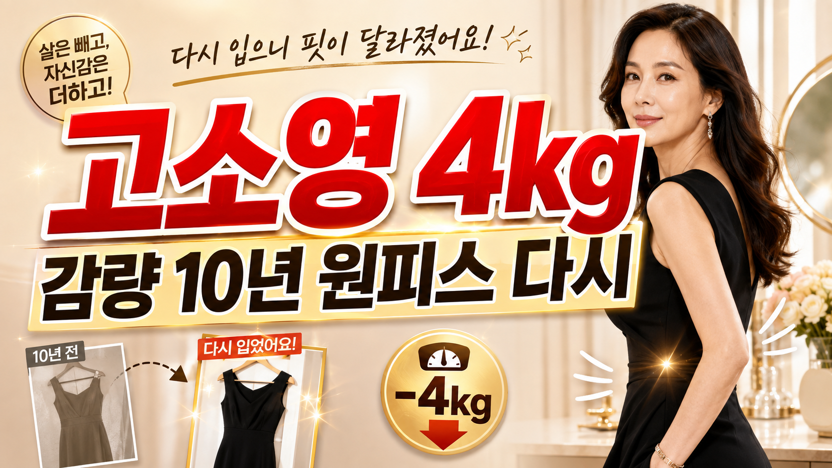 고소영 3~4kg 감량, 10년 전 원피스 다시 맞았다…비결은