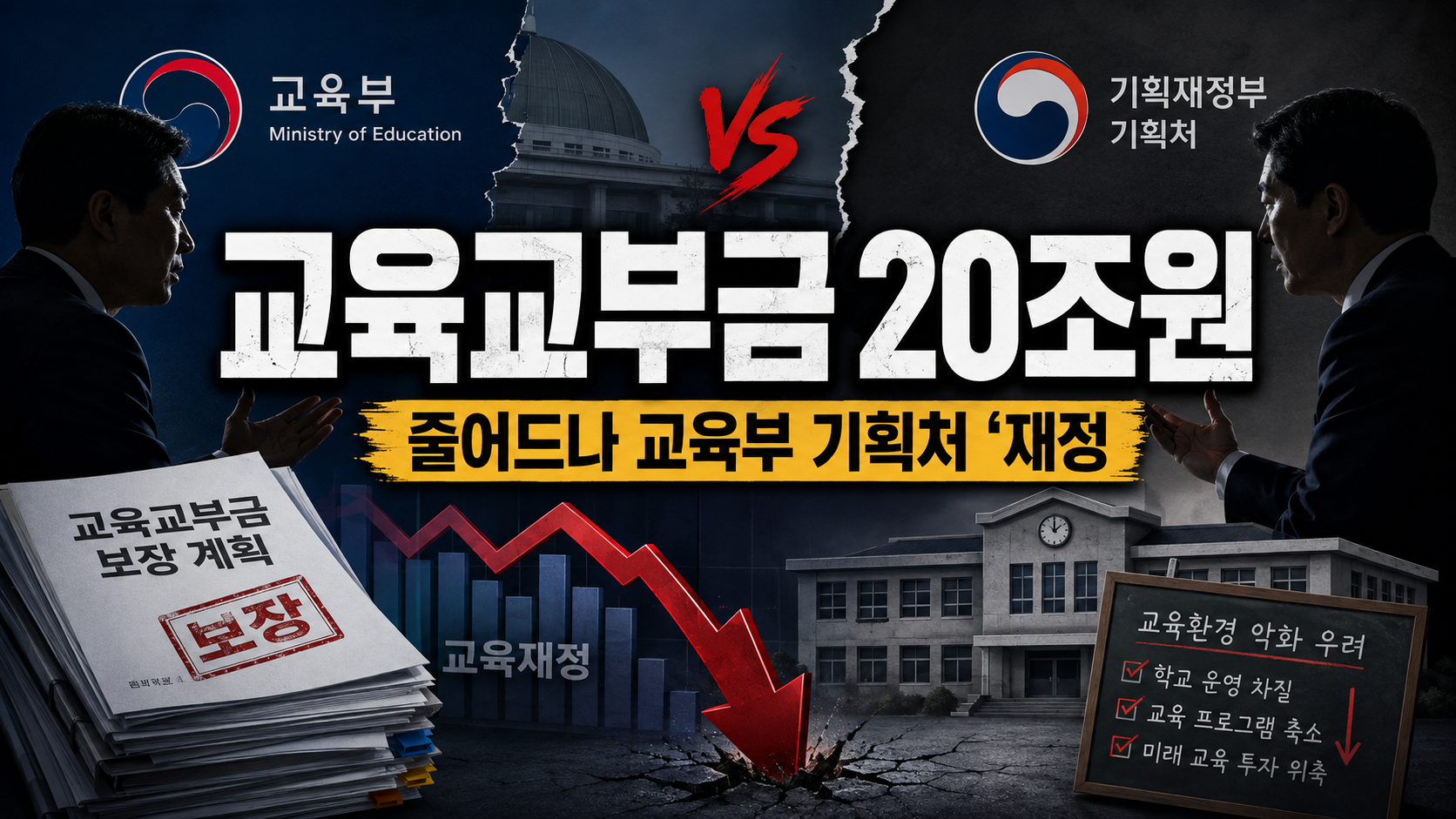 교육교부금 20조원 줄어드나…교육부·기획처 ‘재정 보장안’ 충돌, 진짜