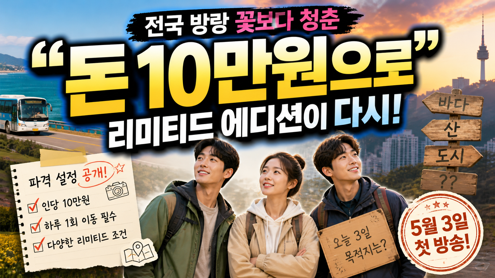 “돈 10만원으로 전국 방랑?”…꽃보다 청춘 리미티드 에디션이 다시