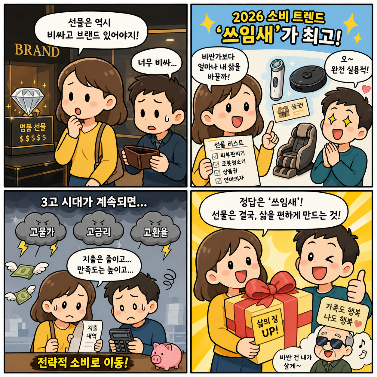 “비싼 선물은 끝났다”…2026 가정의 달, 소비자가 ‘쓰임새’에 꽂힌 4컷만화