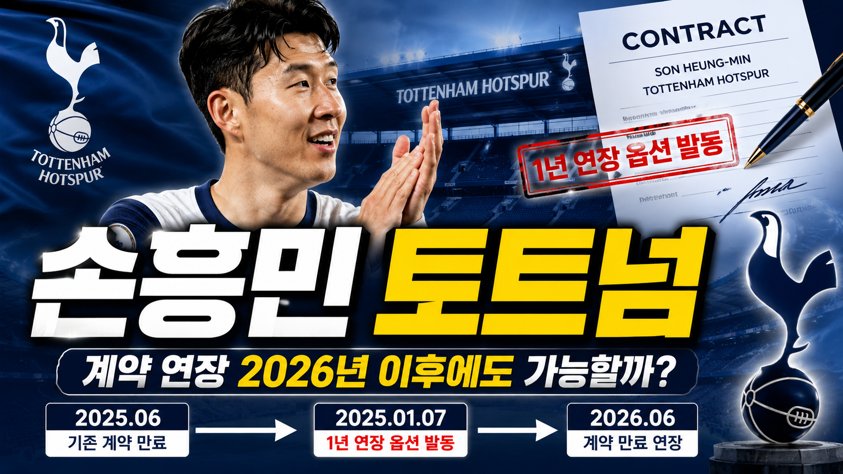 손흥민 토트넘 계약 연장, 2026년 이후에도 가능할까? 토트넘의
