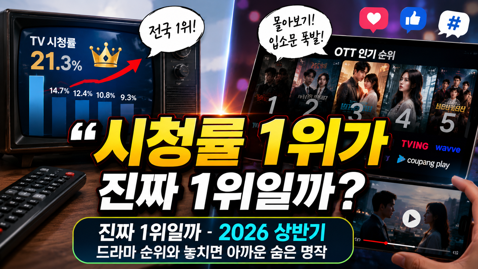 “시청률 1위가 진짜 1위일까?” 2026 상반기 드라마 순위와 놓치면