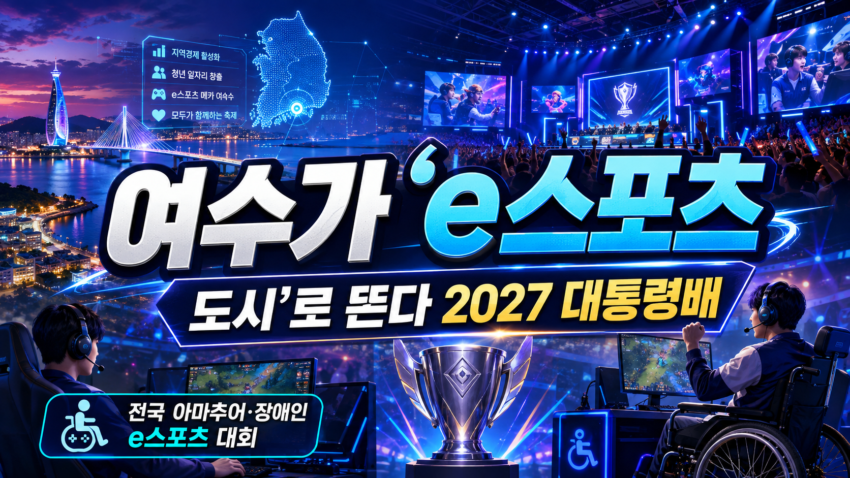 여수가 ‘e스포츠 도시’로 뜬다…2027 대통령배·장애인 e스포츠 대회
