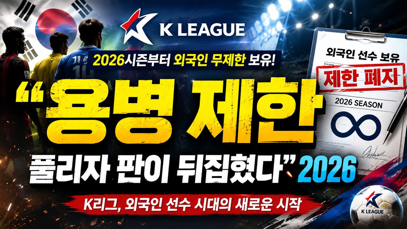“용병 제한 풀리자 판이 뒤집혔다”…2026 K리그, 외국인 선수 영입