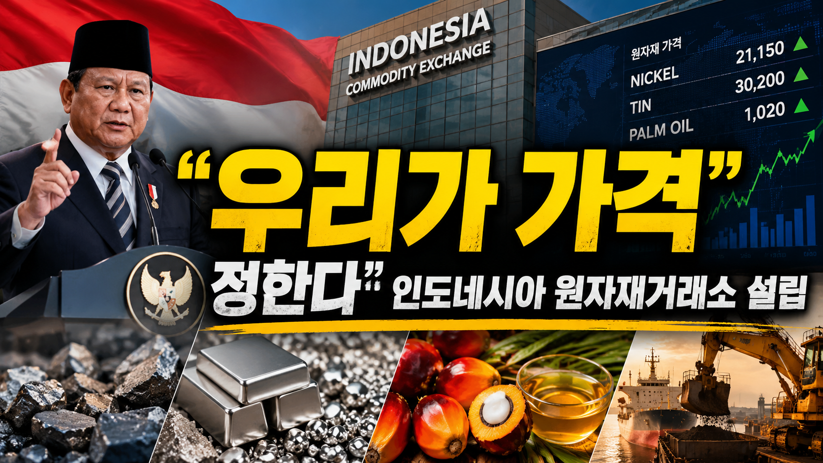 “우리가 가격 정한다”…인도네시아 원자재거래소 설립, 니켈·주석·팜유