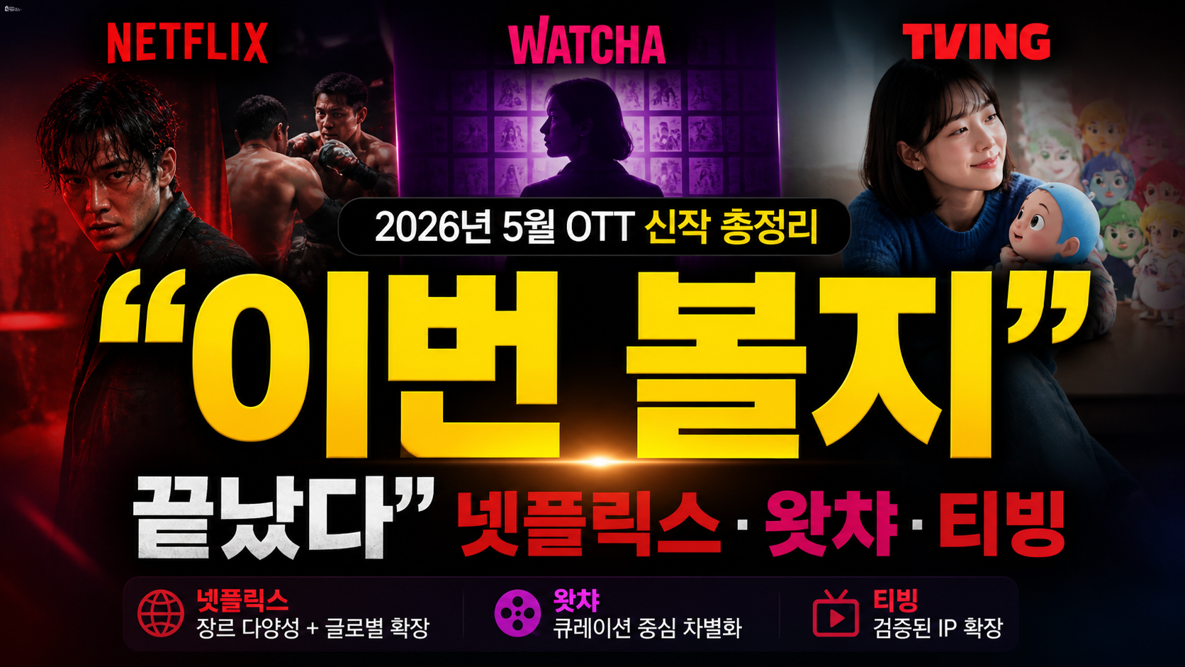 “이번 달 뭐 볼지 끝났다”…넷플릭스·왓챠·티빙 2026 신작 완벽