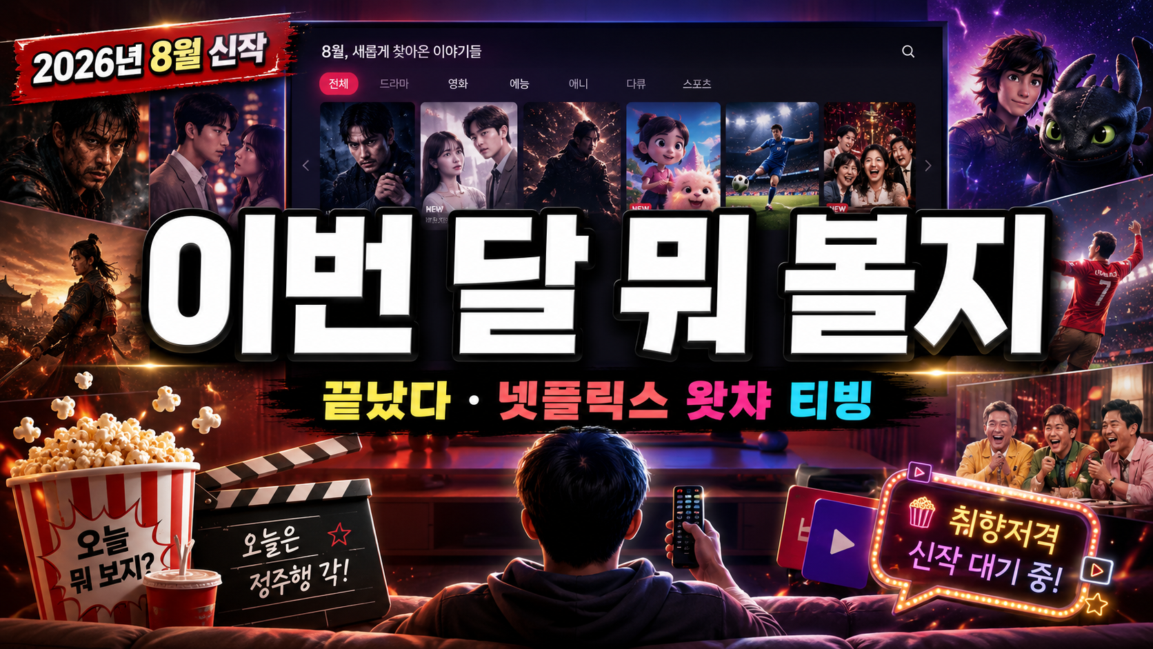 “이번 달 뭐 볼지 끝났다”…넷플릭스·왓챠·티빙 2026년 8월 신작