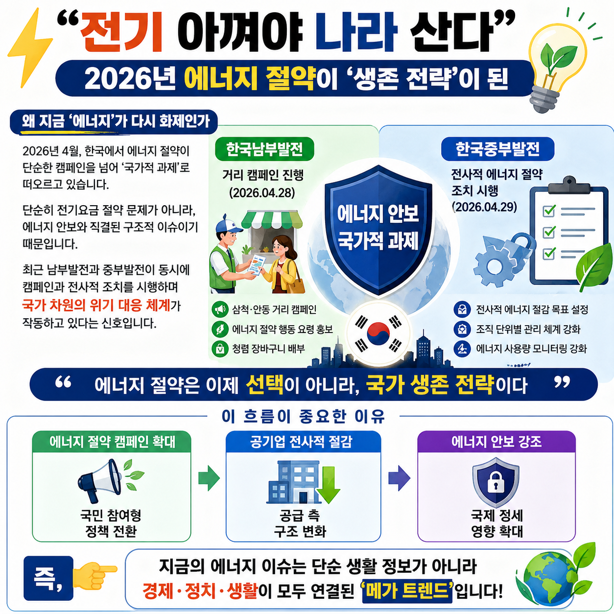 “전기 아껴야 나라 산다”…2026년 에너지 절약이 ‘생존 전략’이 된