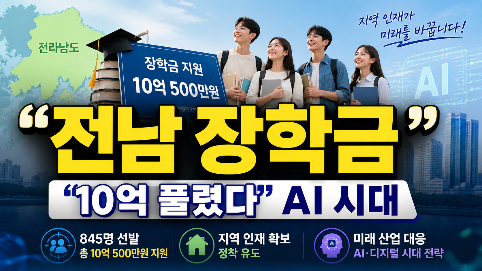 “전남 장학금 10억 풀렸다”…AI 시대, 지역 인재 투자 전략이