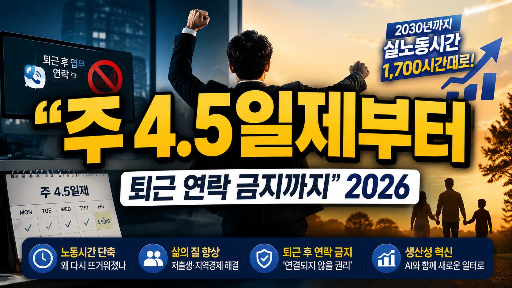 “주 4.5일제부터 퇴근 후 연락 금지까지”…2026 노동시간 단축,