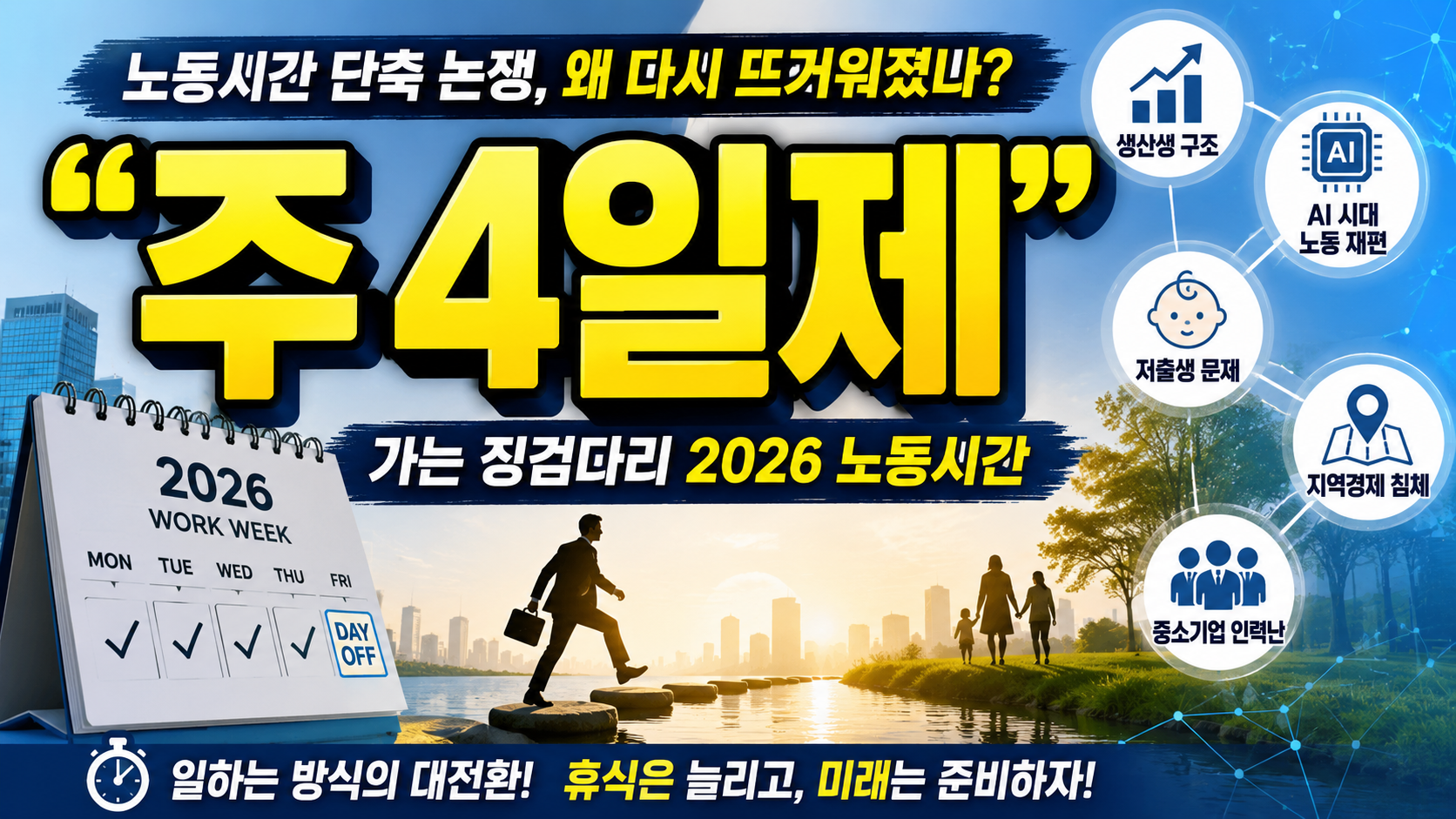 “주 4일제 가는 징검다리?”…2026 노동시간 단축 논쟁이 한국