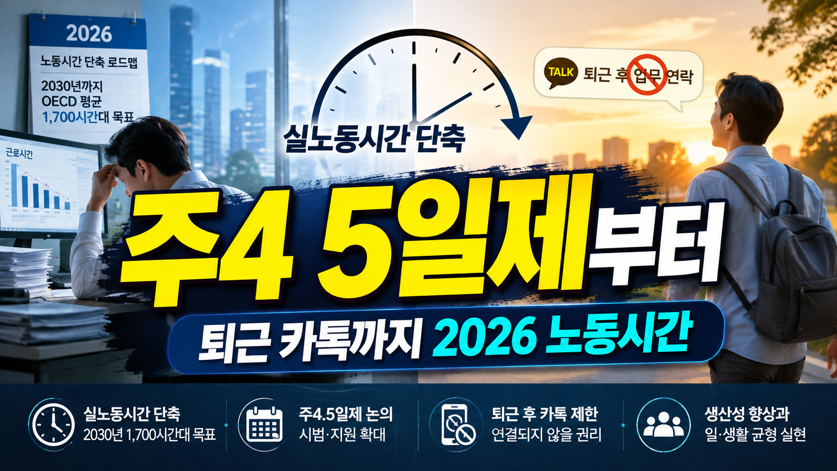 주4.5일제부터 퇴근 후 카톡까지…2026 노동시간 단축 논쟁,