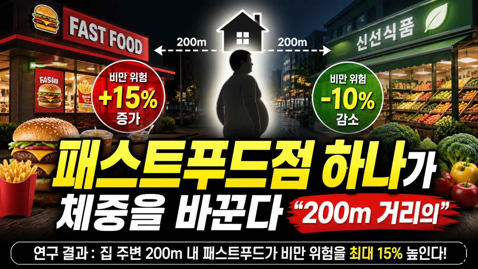 집 앞 패스트푸드점 하나가 체중을 바꾼다…“200m 거리의 충격적 영향”