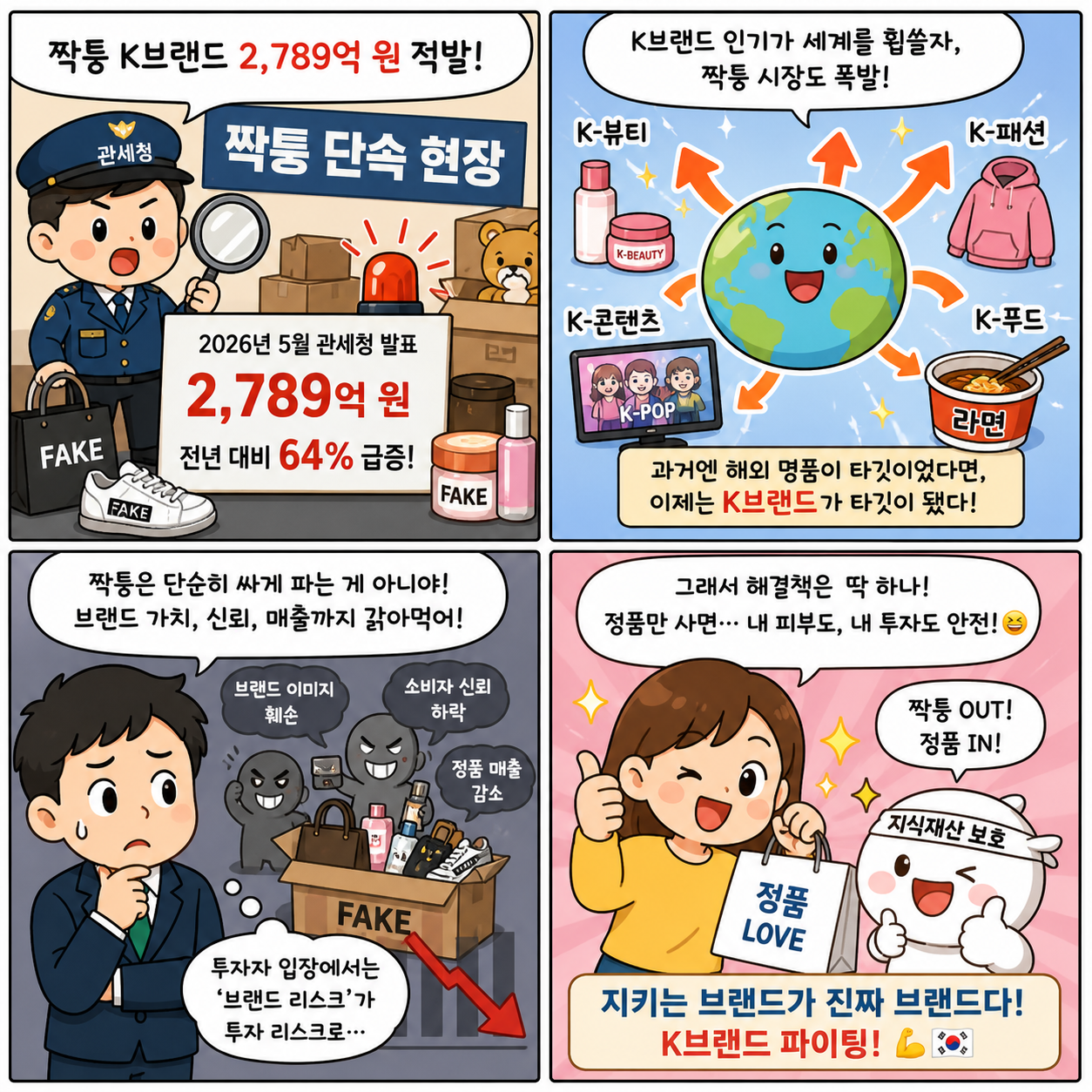 ‘짝퉁 K브랜드’ 2800억 적발…지금 투자자가 반드시 봐야 할 리스크 4컷만화