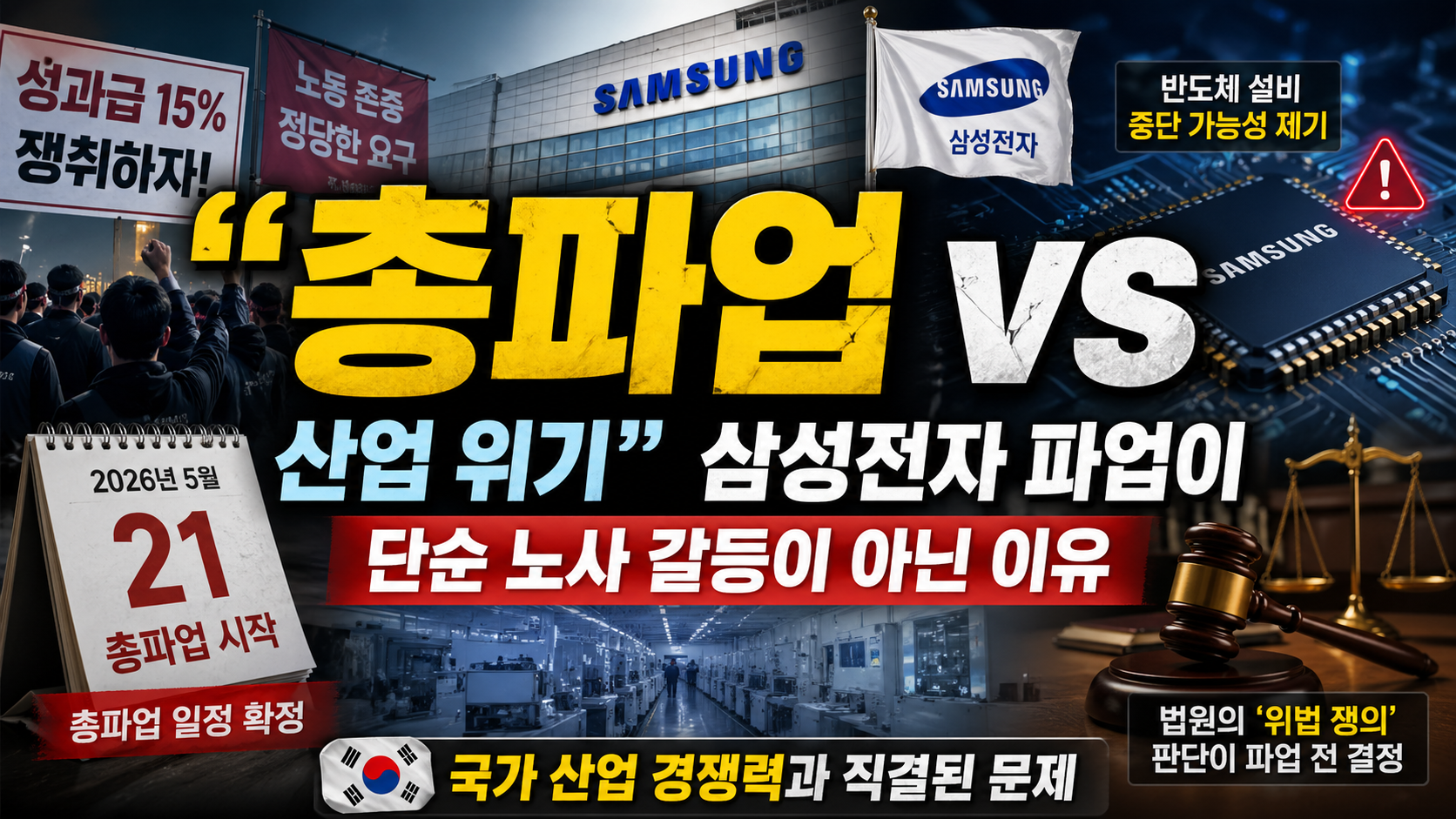 “총파업 vs 산업 위기”…삼성전자 파업이 단순 노사 갈등이 아닌 이유