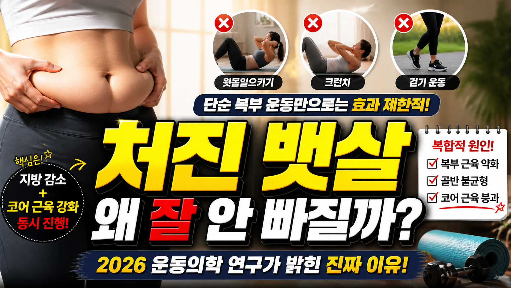 축 처진 뱃살, 집에서 끝낸다…전문의가 추천한 “확실하게 빠지는” 실내