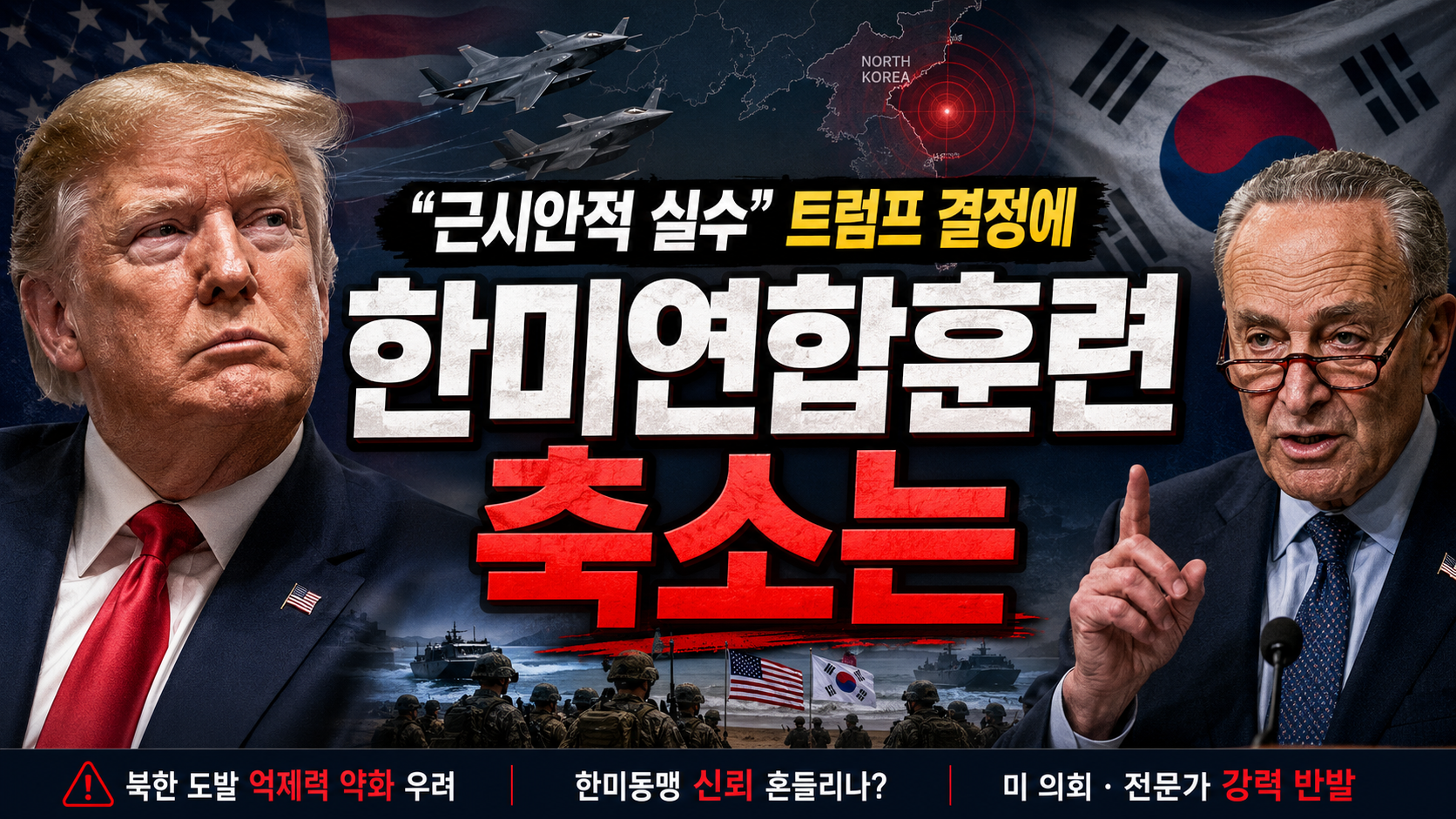 “한미연합훈련 축소는 근시안적 실수”…트럼프 결정에 미국 야권까지