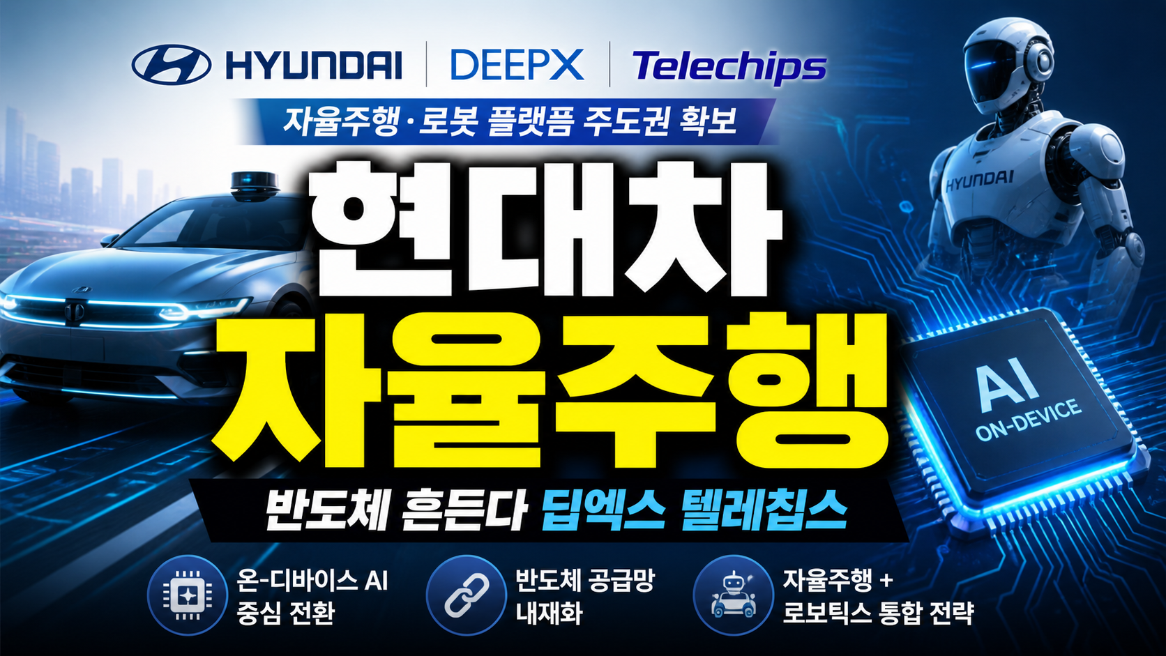 현대차, 자율주행 반도체 판 흔든다…딥엑스·텔레칩스 삼각동맹의 진짜 의미